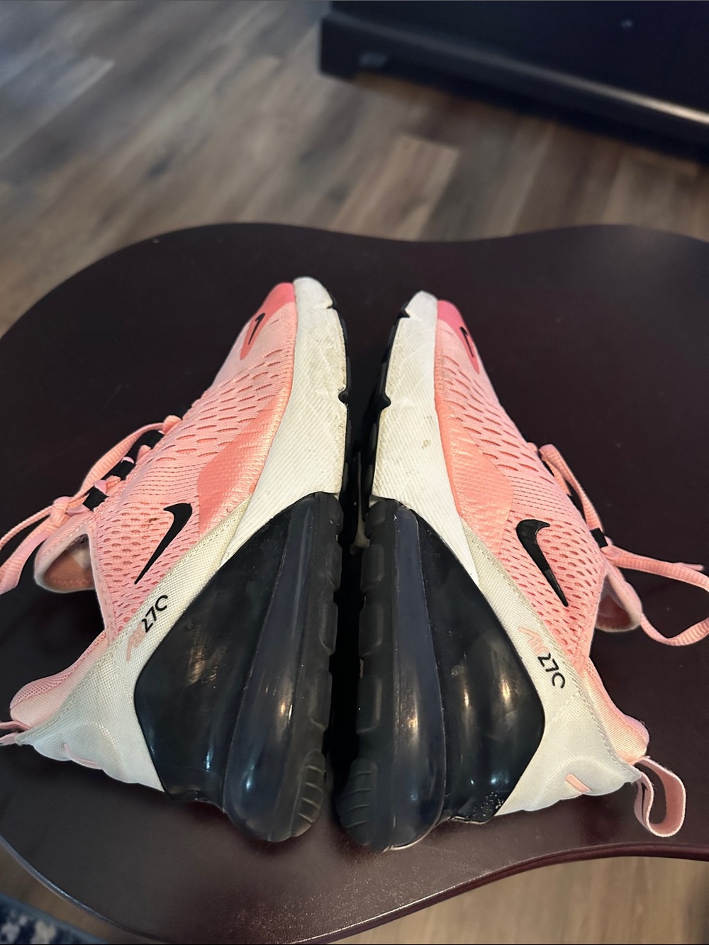 Nike Women’s Air Max 270 React Sneakers - Pink & Black - Picture 8 of 9
